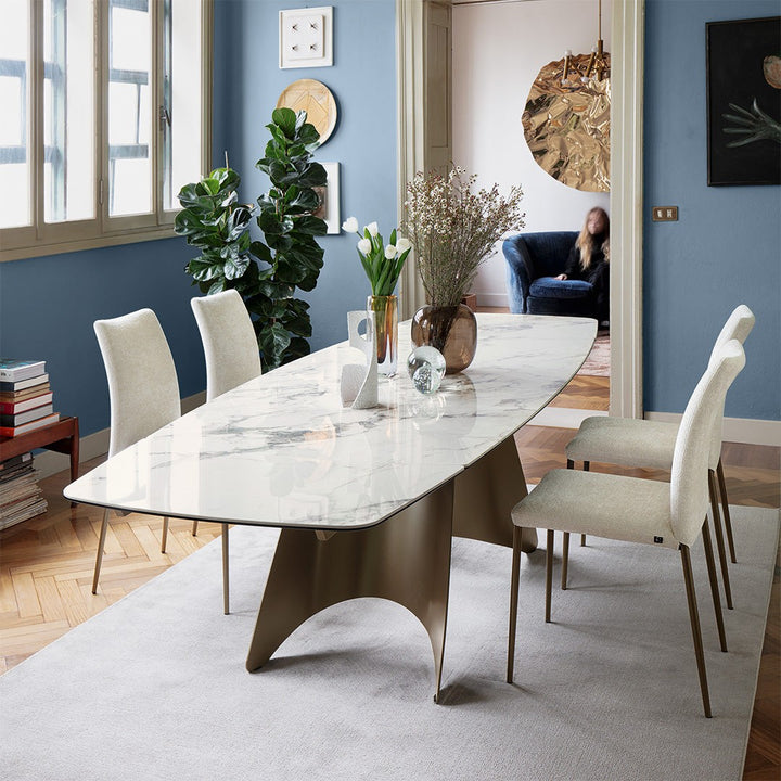 Atlas Metal Removable-Cover Dining Chair by Connubia in a styled interior
