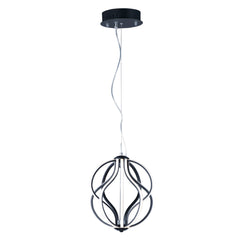Aura 12" LED Pendant by ET2 Lighting in Black, front view
