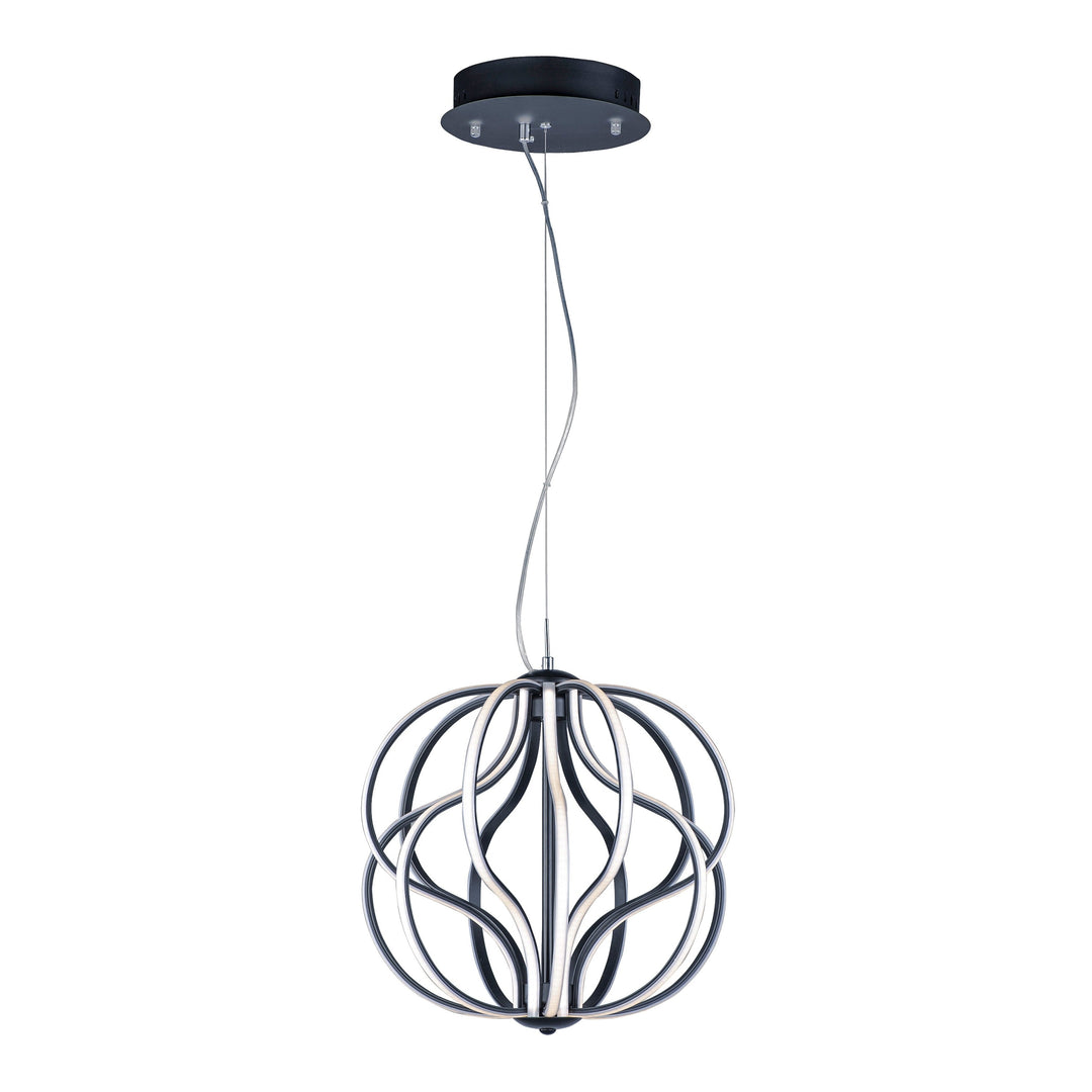 Aura 17" LED Pendant by ET2 Lighting in Black, front view