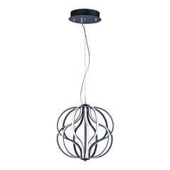 Aura 17" LED Pendant by ET2 Lighting in Black, front view