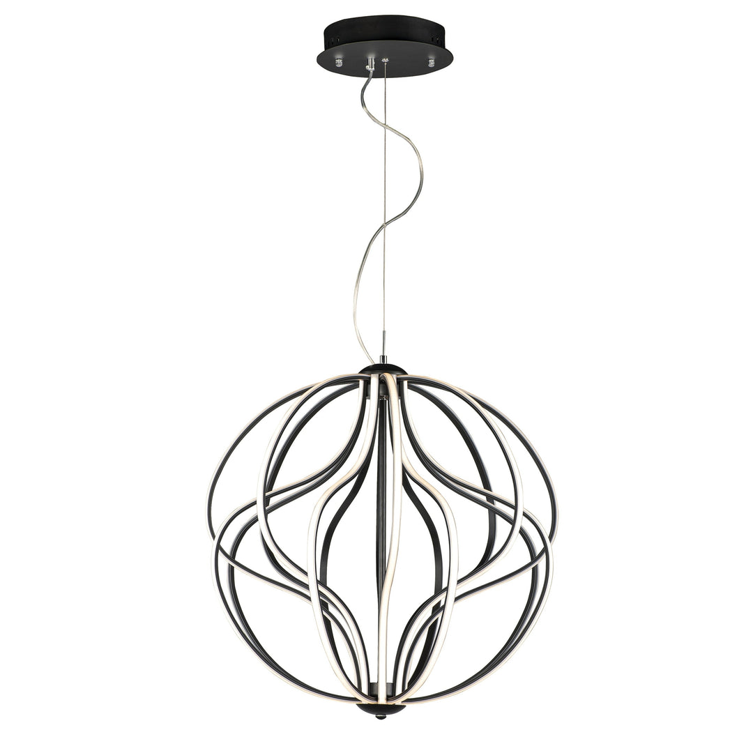 Aura 24" LED Pendant by ET2 Lighting in Black, front view