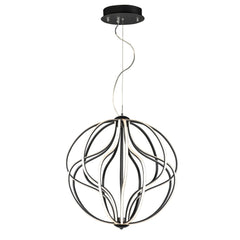 Aura 24" LED Pendant by ET2 Lighting in Black, front view