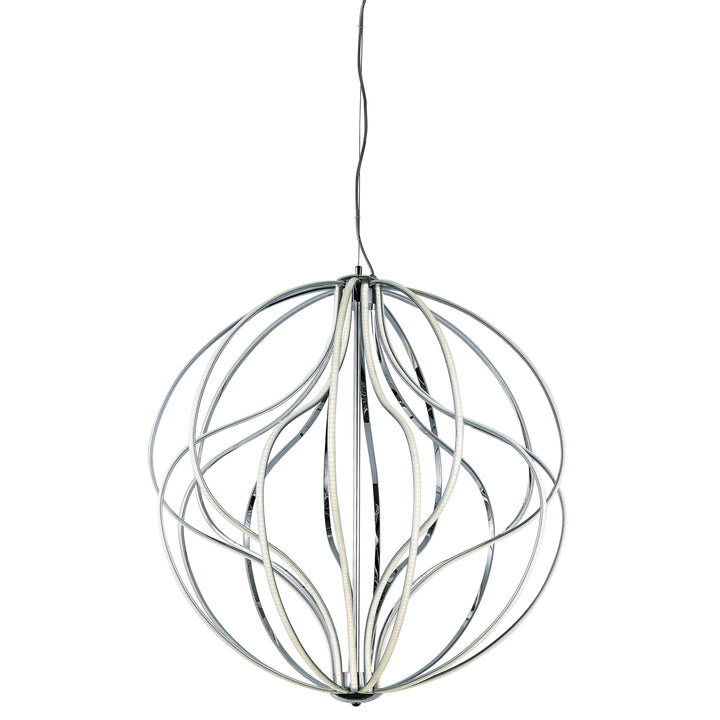Aura 31" LED Pendant by ET2 Lighting in Polished Chrome, front view