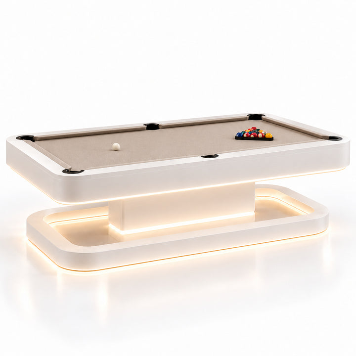 Aura pool table - Porcelain White / Light Taupe 