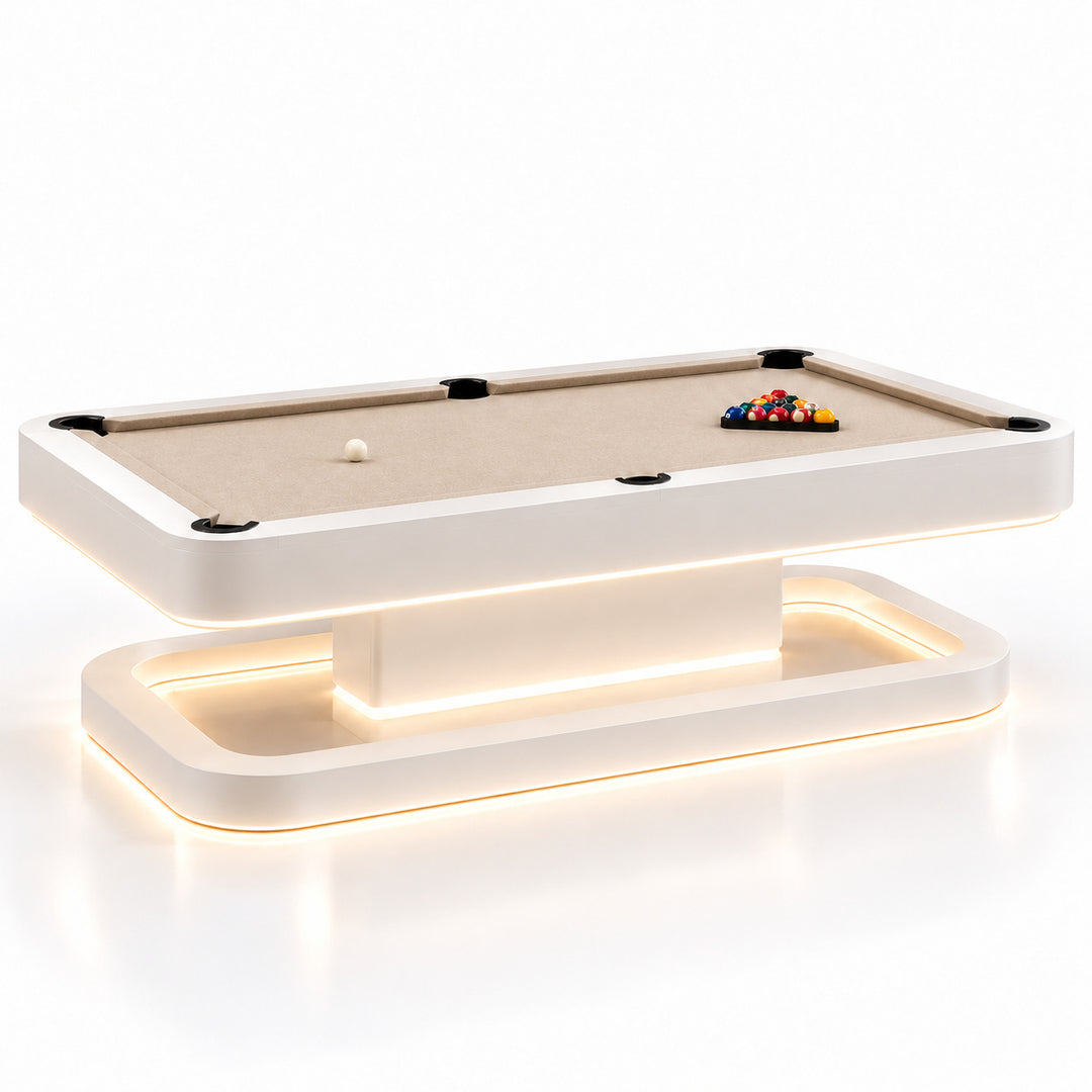 Aura pool table - Porcelain White / Oatmeal 
