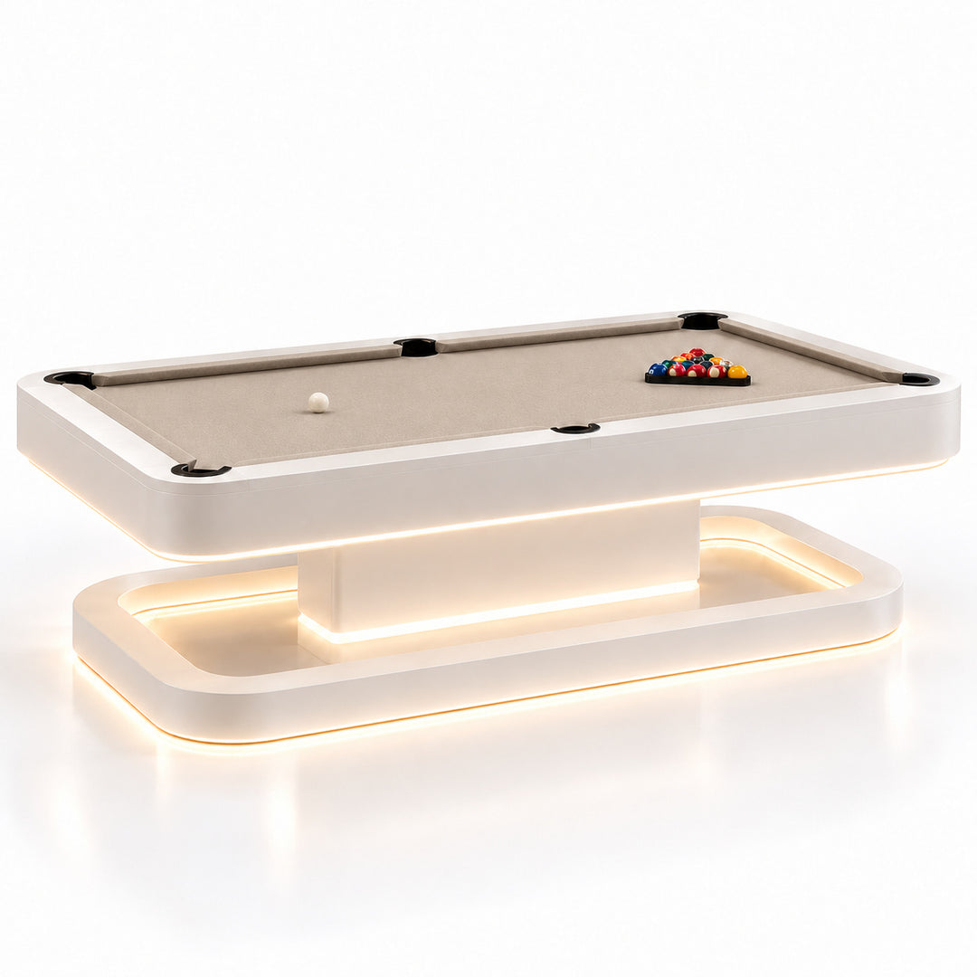 Aura pool table - Porcelain White / Warm Greige 