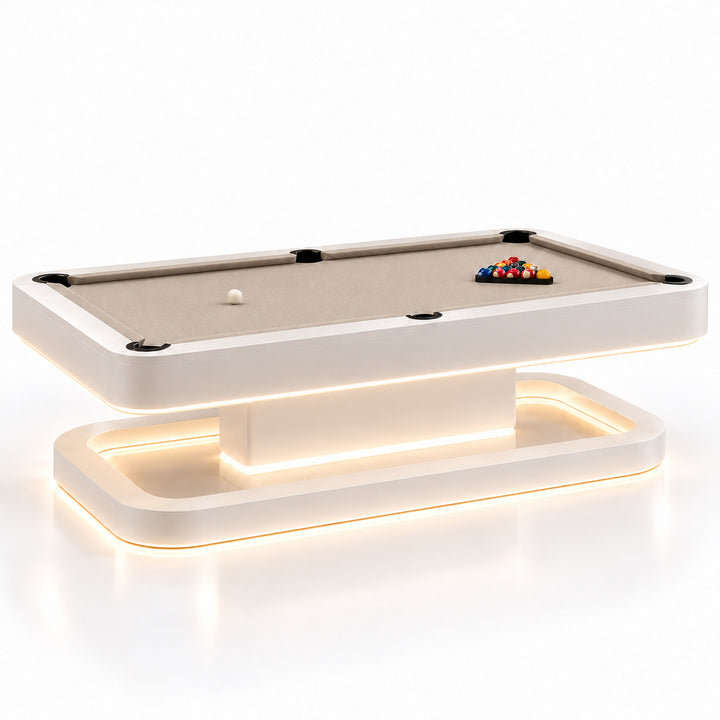 Aura pool table - Porcelain White / Warm Greige 