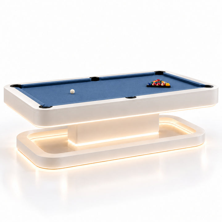 Aura pool table - Porcelain White / Slate Blue 