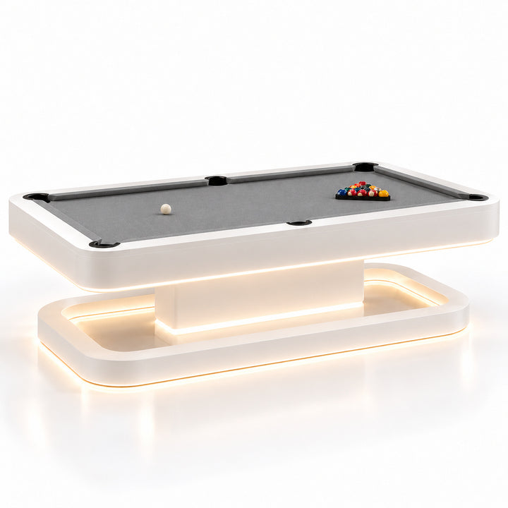 Aura pool table - Porcelain White / Steel Gray 