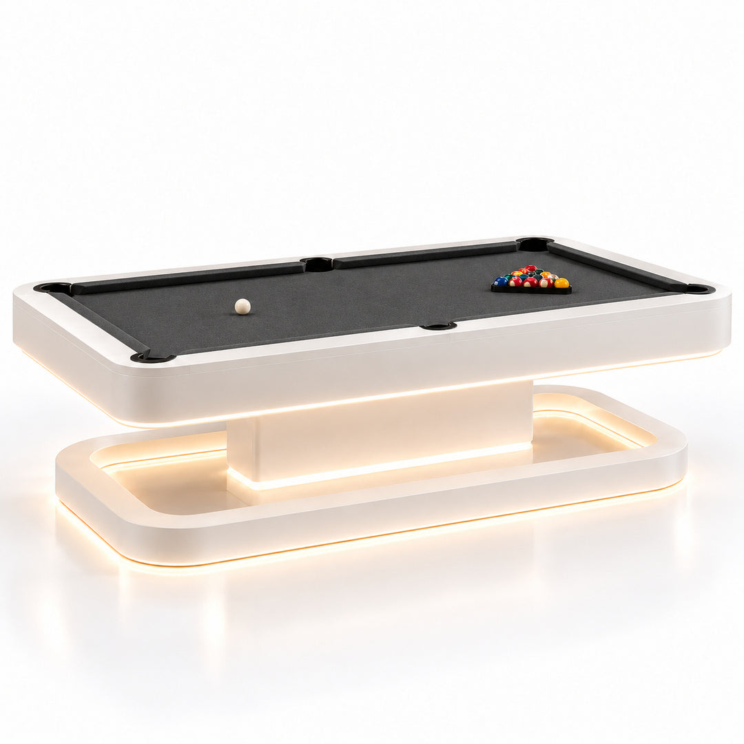 Aura pool table - Porcelain White / Charcoal 