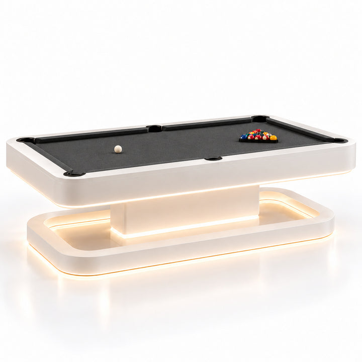 Aura pool table - Porcelain White / Charcoal 