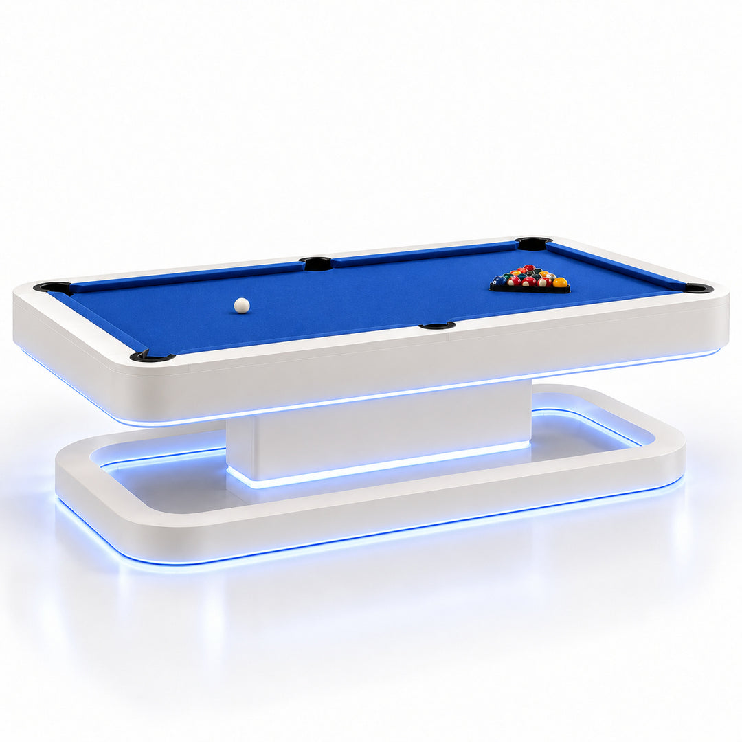 Aura pool table - Porcelain White / Cobalt Blue 