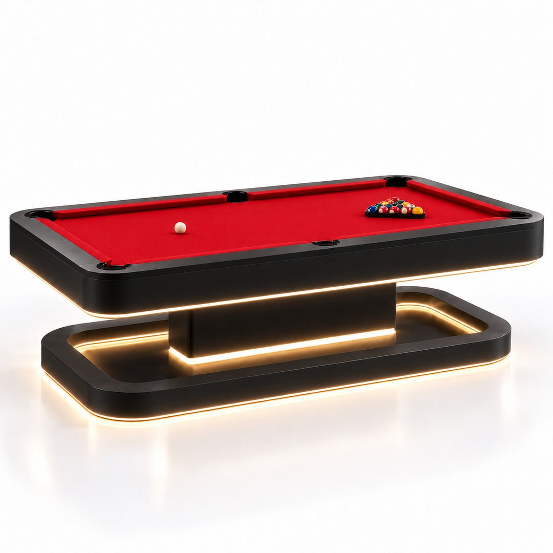 Aura pool table - Black Onyx / Racing Red 
