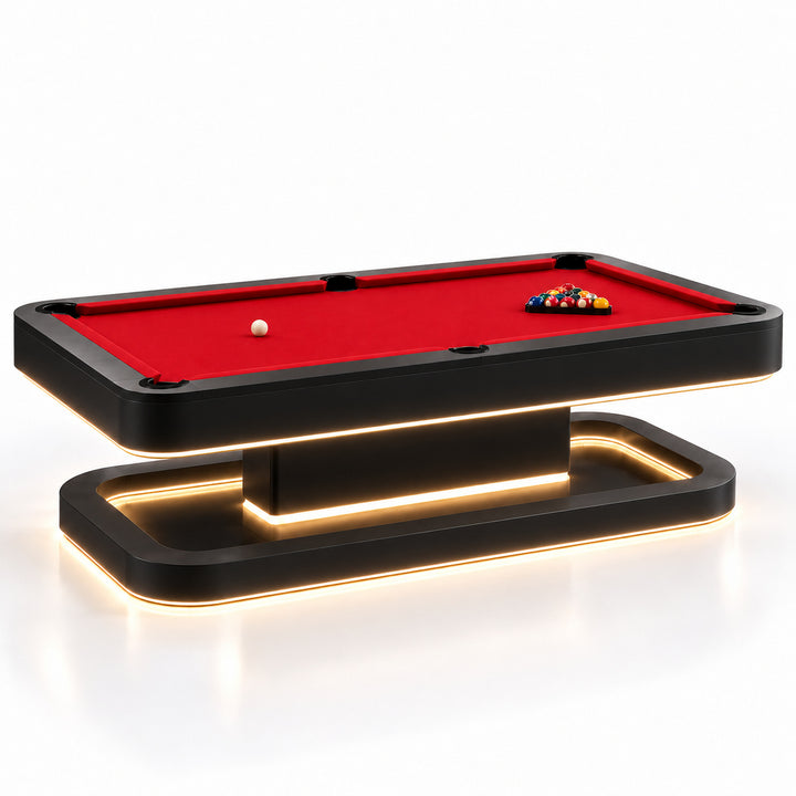 Aura pool table - Black Onyx / Racing Red 