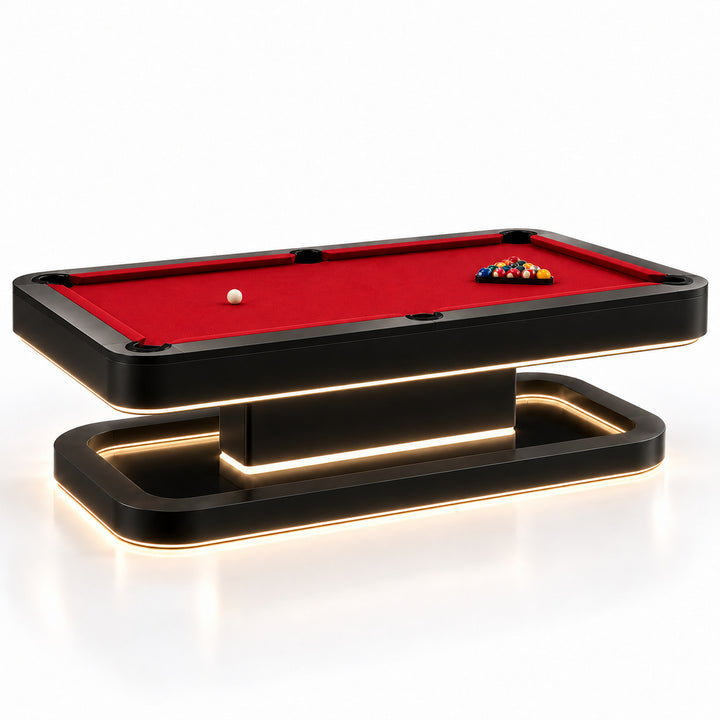 Aura pool table - Black Onyx / Deep Red 