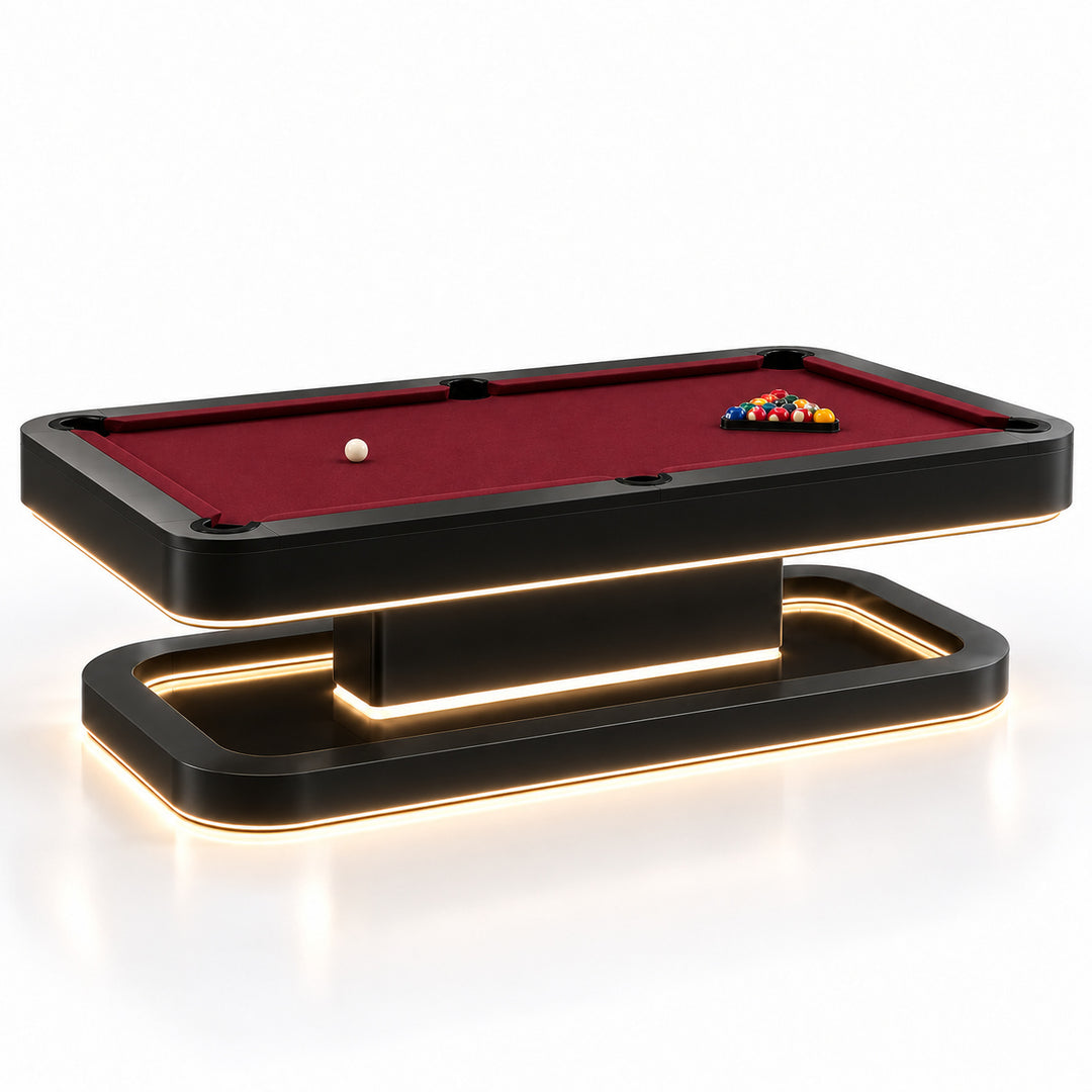 Aura pool table - Black Onyx / Oxblood 