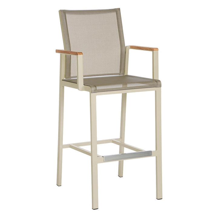 Aura Counter Height Armchair by Barlow Tyrie – Champagne / Titanium