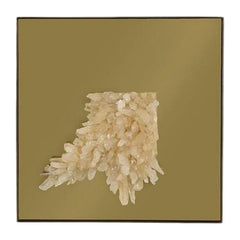 Aura Crystal Mirror, Brass Frame, Square, Center Phillips Collection
