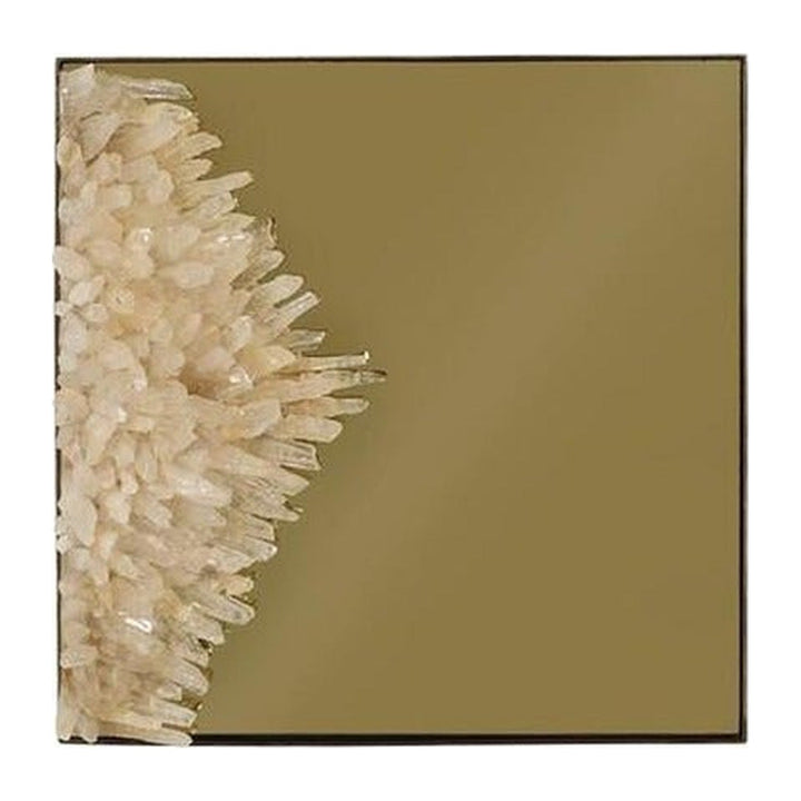 Aura Crystal Mirror, Brass Frame, Square, Left Phillips Collection