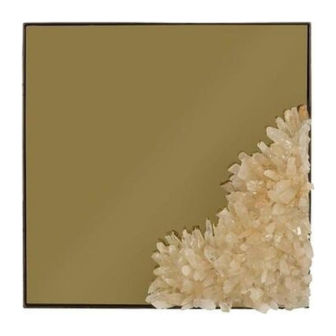 Aura Crystal Mirror, Brass Frame, Square, Lower Right Phillips Collection