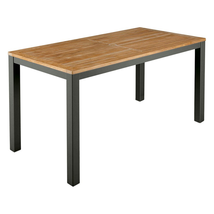 Aura Narrow Table 140 by Barlow Tyrie – Graphite, white background
