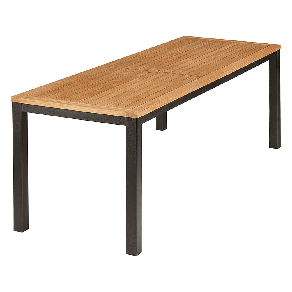 Aura Narrow Table 200 by Barlow Tyrie – Graphite, white background