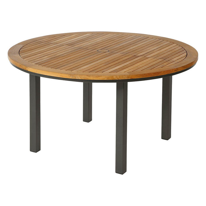 Aura Table 140 Round by Barlow Tyrie – Graphite, white background