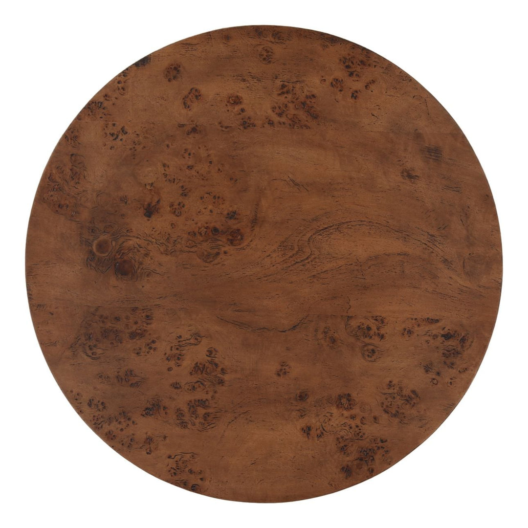 Aven Burl Side Table, overhead view