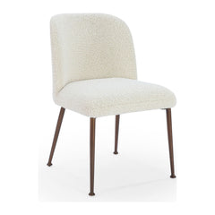 Avery Upholstered Dining Chair by Modus in Ricotta Boucle and Bronze Metal — product view on a white background