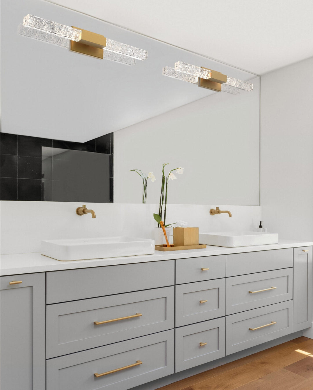 Axis Double Sconce by Hammerton Studio in a styled interior