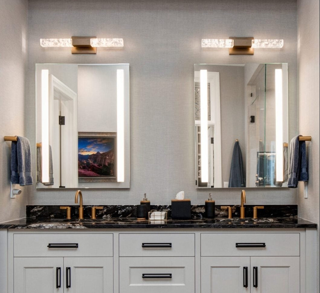 Axis Double Sconce by Hammerton Studio in a styled interior
