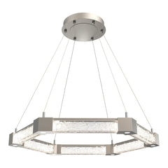 Axis Hexagonal Ring Chandelier by Hammerton Studio in Beige Silver