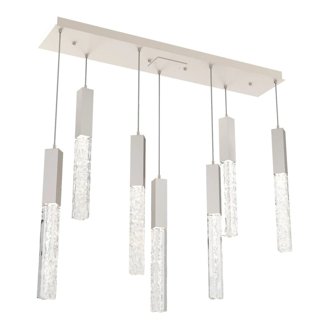 Axis Linear Pendant Chandelier by Hammerton Studio in Beige Silver