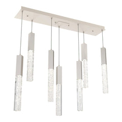 Axis Linear Pendant Chandelier by Hammerton Studio in Beige Silver
