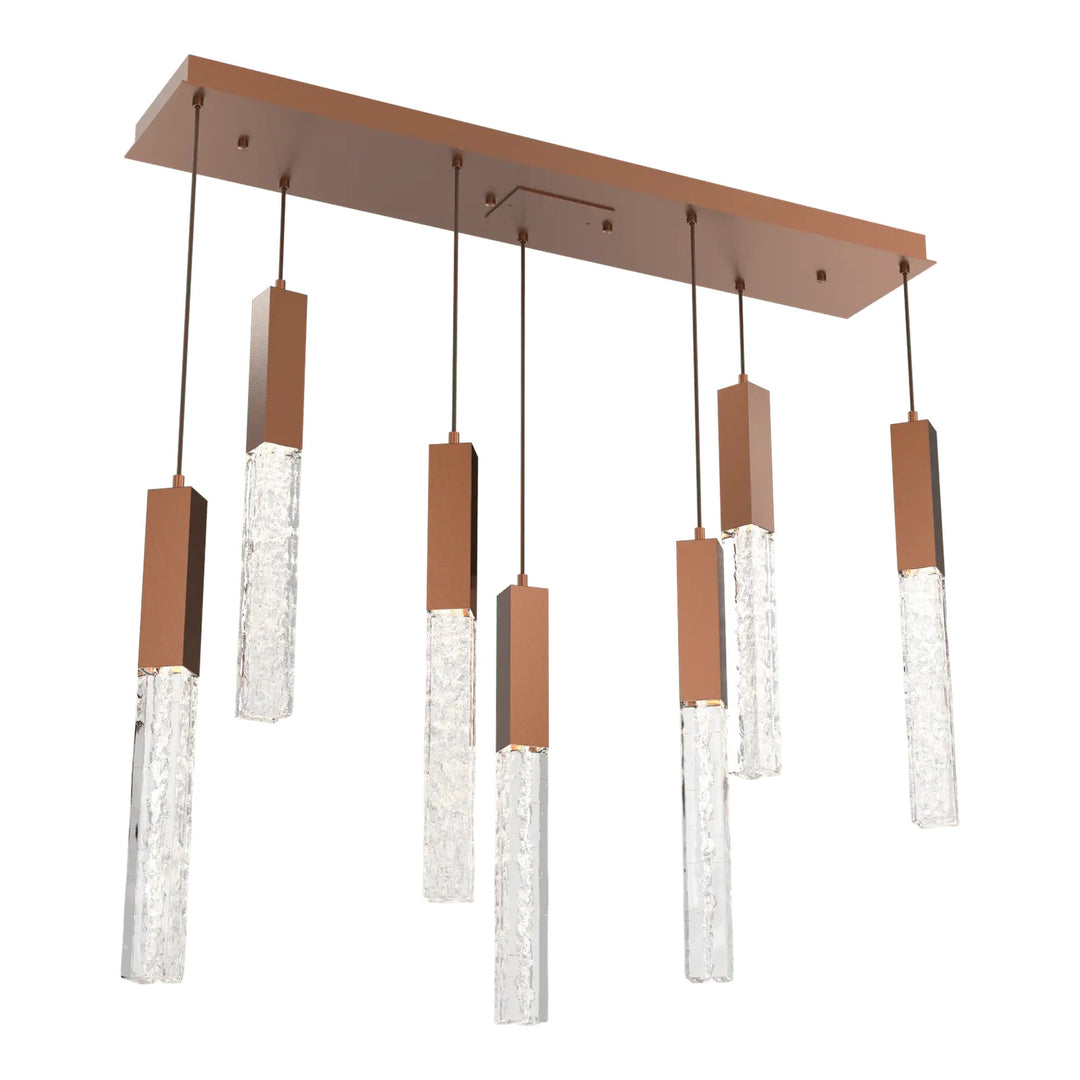 Axis Linear Pendant Chandelier by Hammerton Studio in Burnished Bronze
