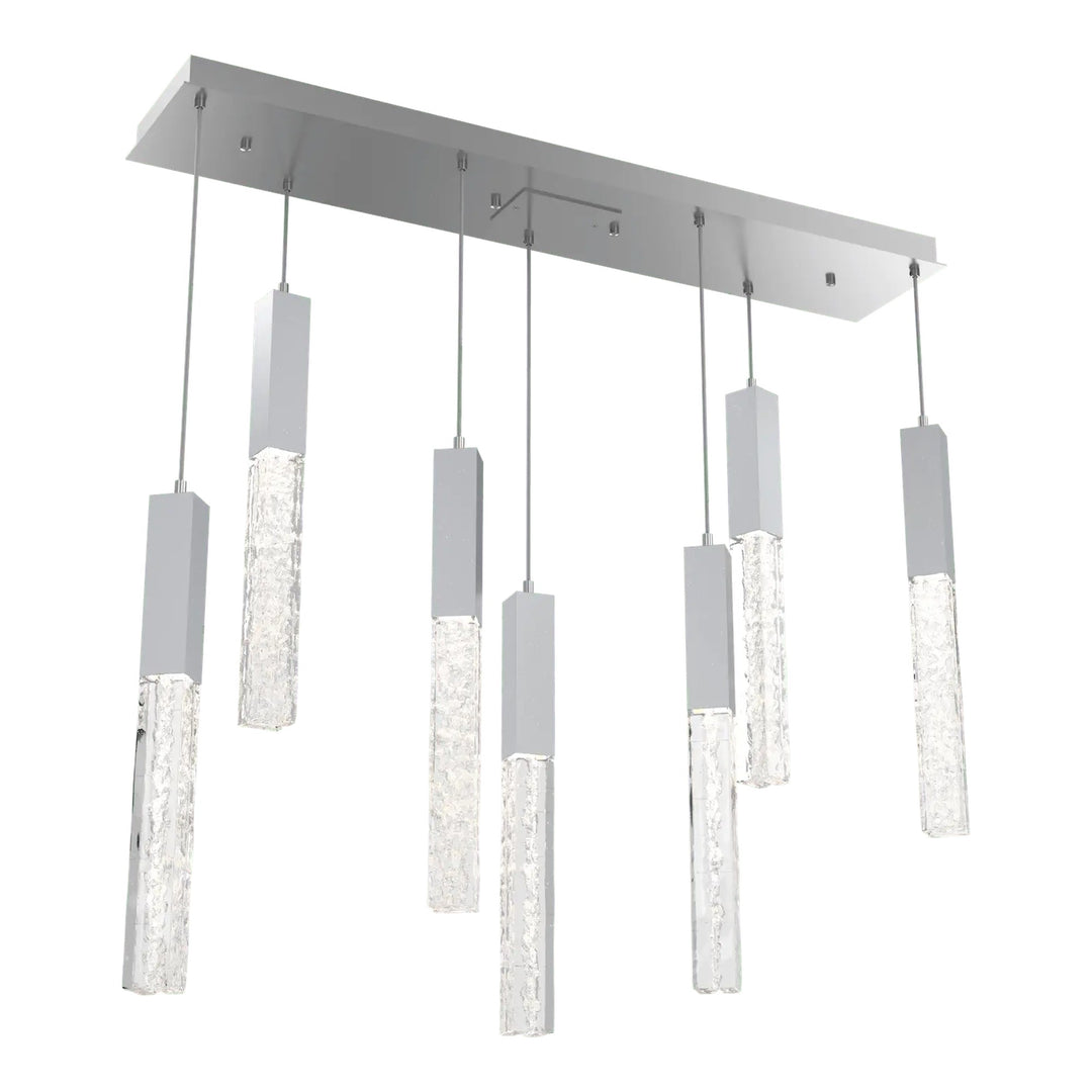 Axis Linear Pendant Chandelier by Hammerton Studio in Classic Silver