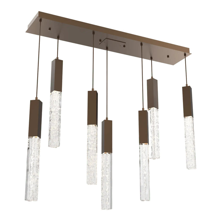 Axis Linear Pendant Chandelier by Hammerton Studio in Flat Bronze
