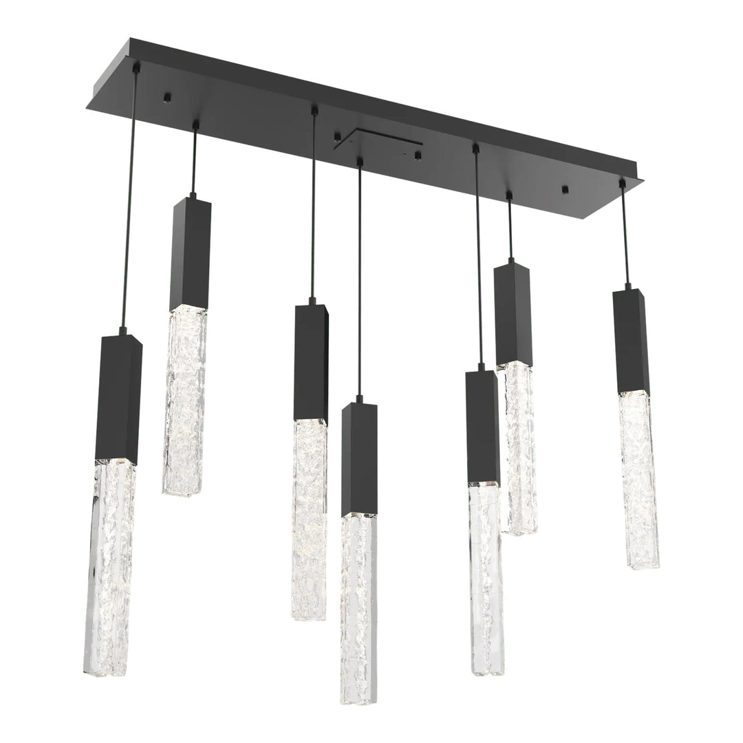 Axis Linear Pendant Chandelier by Hammerton Studio in Matte Black