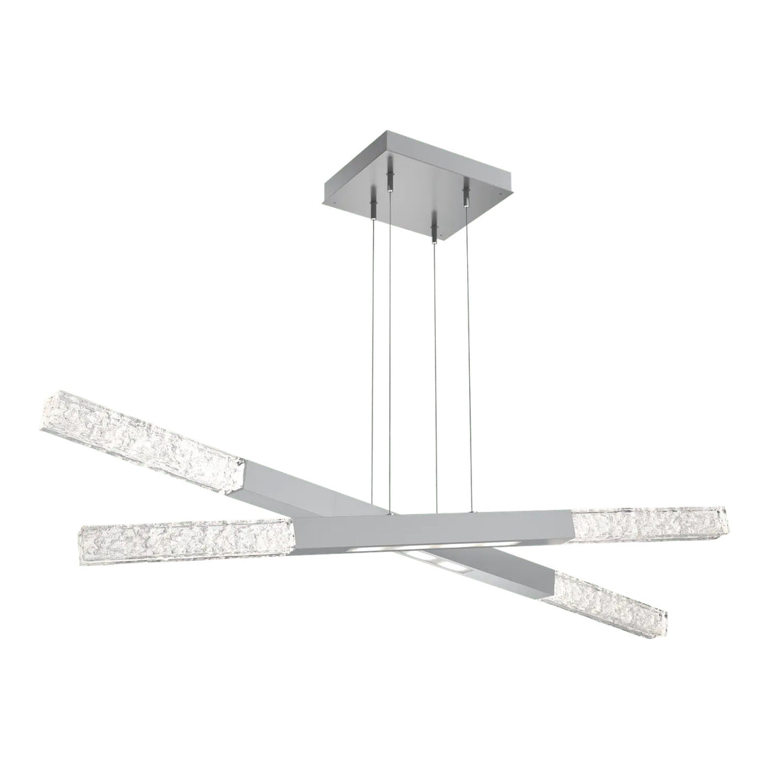 Axis Moda Multi-Piece Linear Chandelier by Hammerton Studio in Classic Silver