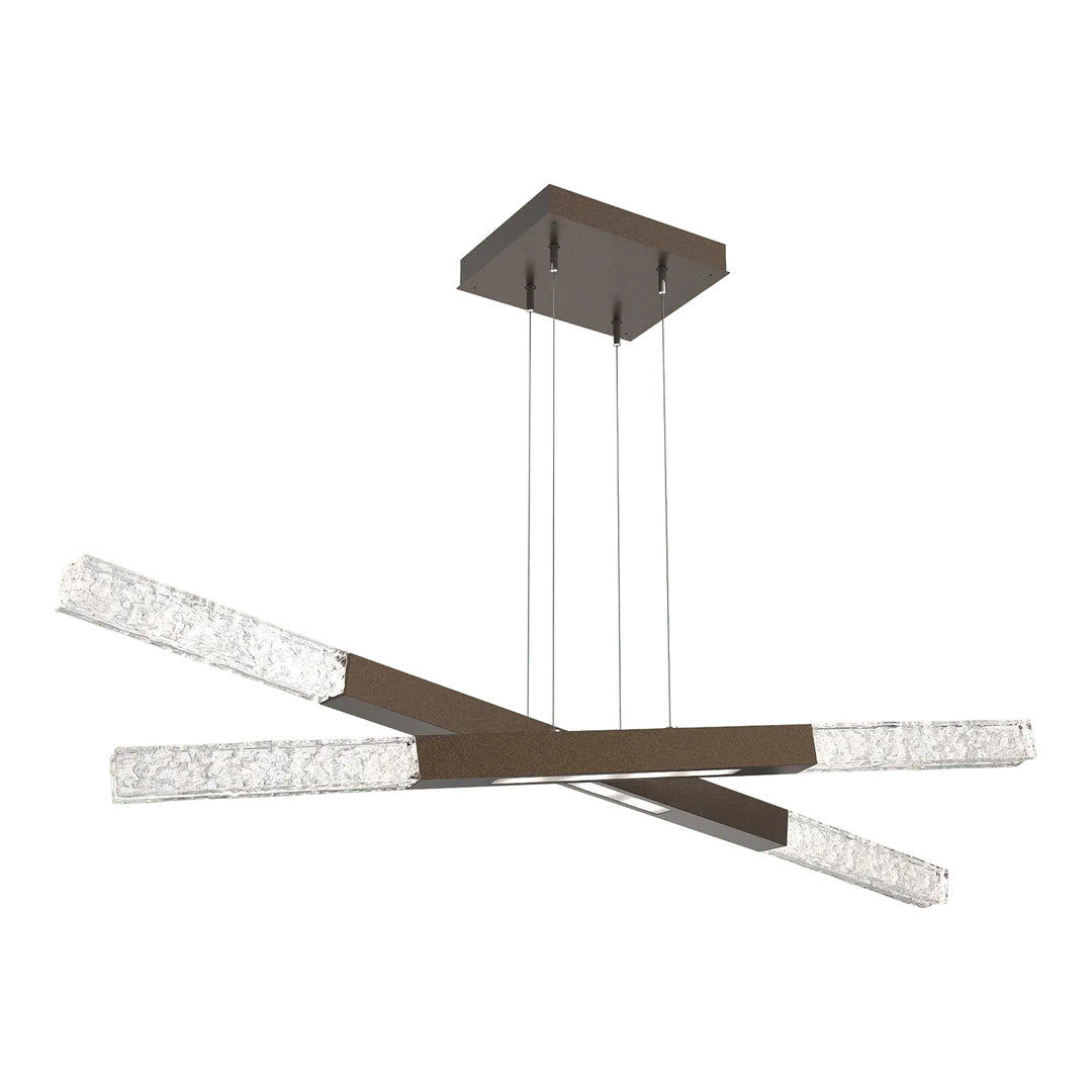 Axis Moda Multi-Piece Linear Chandelier by Hammerton Studio in Flat Bronze