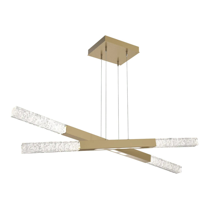 Axis Moda Multi-Piece Linear Chandelier by Hammerton Studio in Gilded Brass