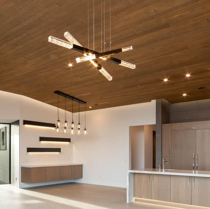 Axis Moda Multi-Piece Linear Chandelier by Hammerton Studio in a styled interior