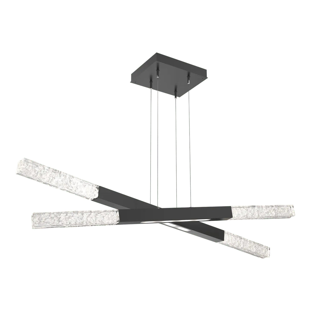 Axis Moda Multi-Piece Linear Chandelier by Hammerton Studio in Matte Black
