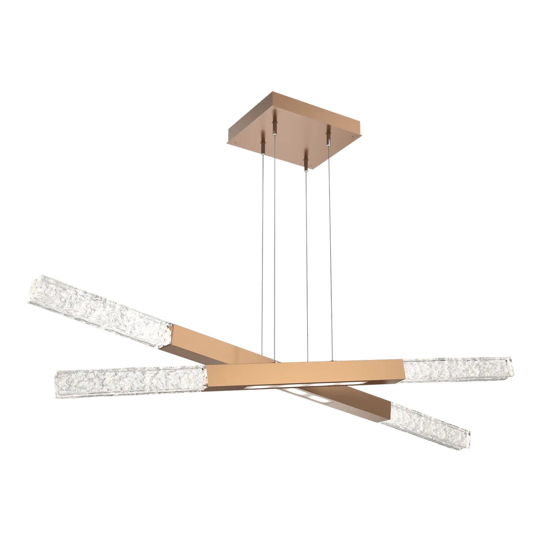 Axis Moda Multi-Piece Linear Chandelier by Hammerton Studio in Novel Brass