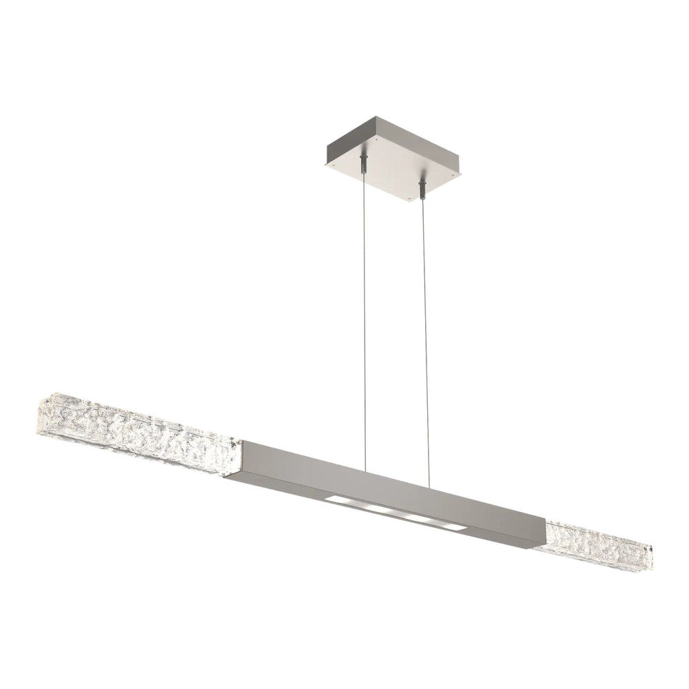 Axis Moda Single Linear Chandelier by Hammerton Studio in Beige Silver
