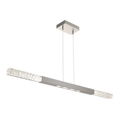 Axis Moda Single Linear Chandelier by Hammerton Studio in Beige Silver