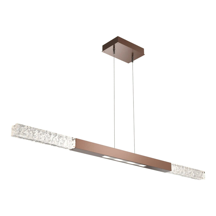 Axis Moda Single Linear Chandelier by Hammerton Studio in Burnished Bronze