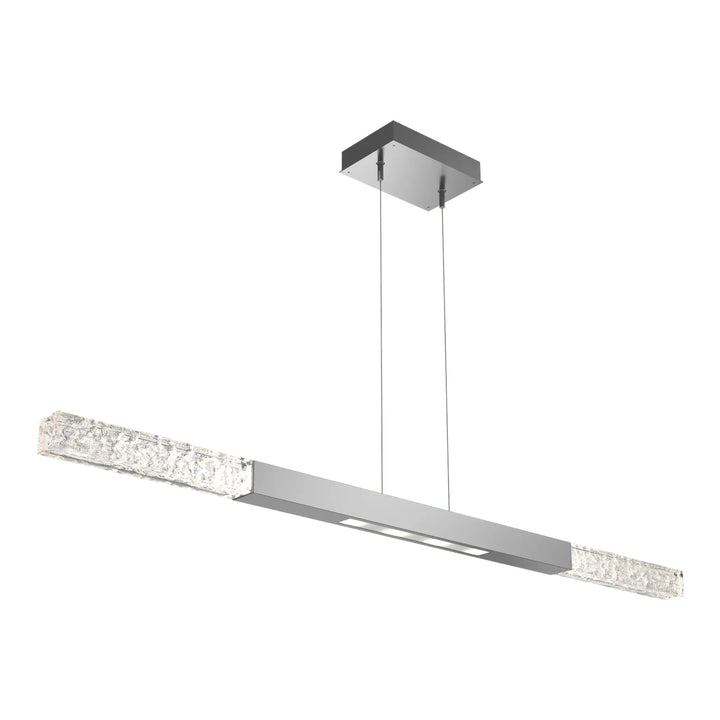 Axis Moda Single Linear Chandelier by Hammerton Studio in Classic Silver