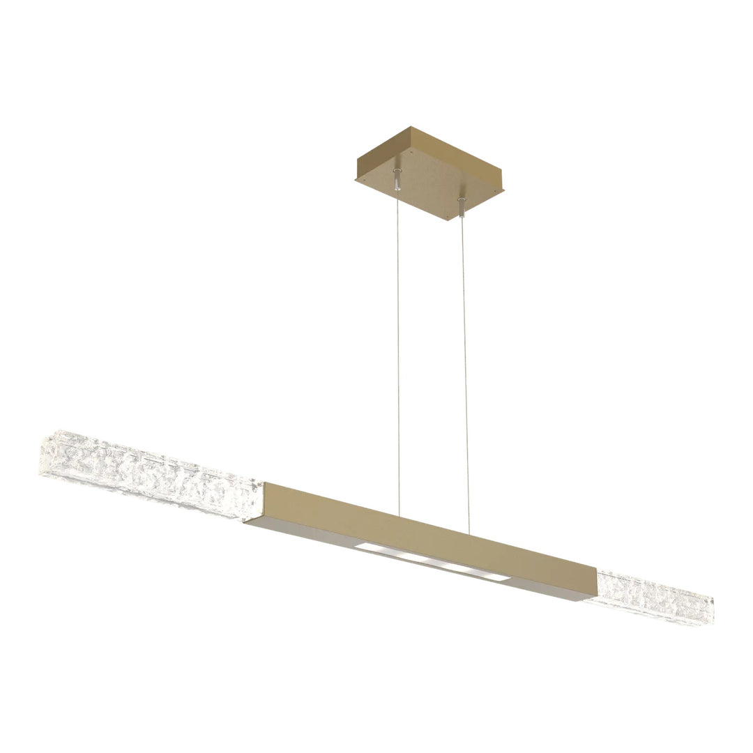 Axis Moda Single Linear Chandelier by Hammerton Studio in Gilded Brass