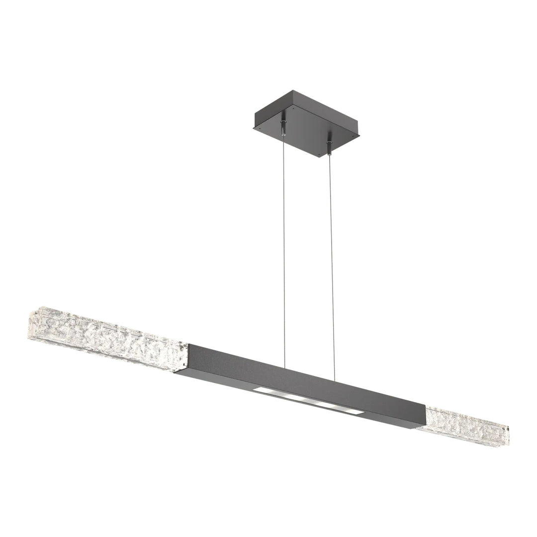 Axis Moda Single Linear Chandelier by Hammerton Studio in Graphite